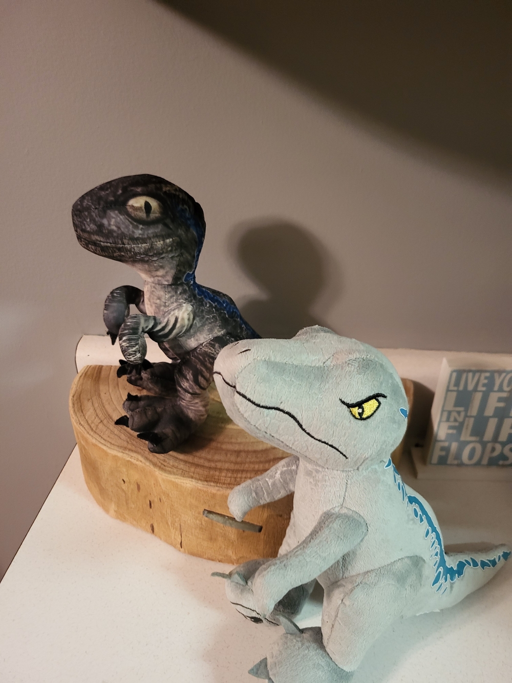 Jurassic World Rare Velociraptor Gray Blue Plush Raptor 13” Hard To Find